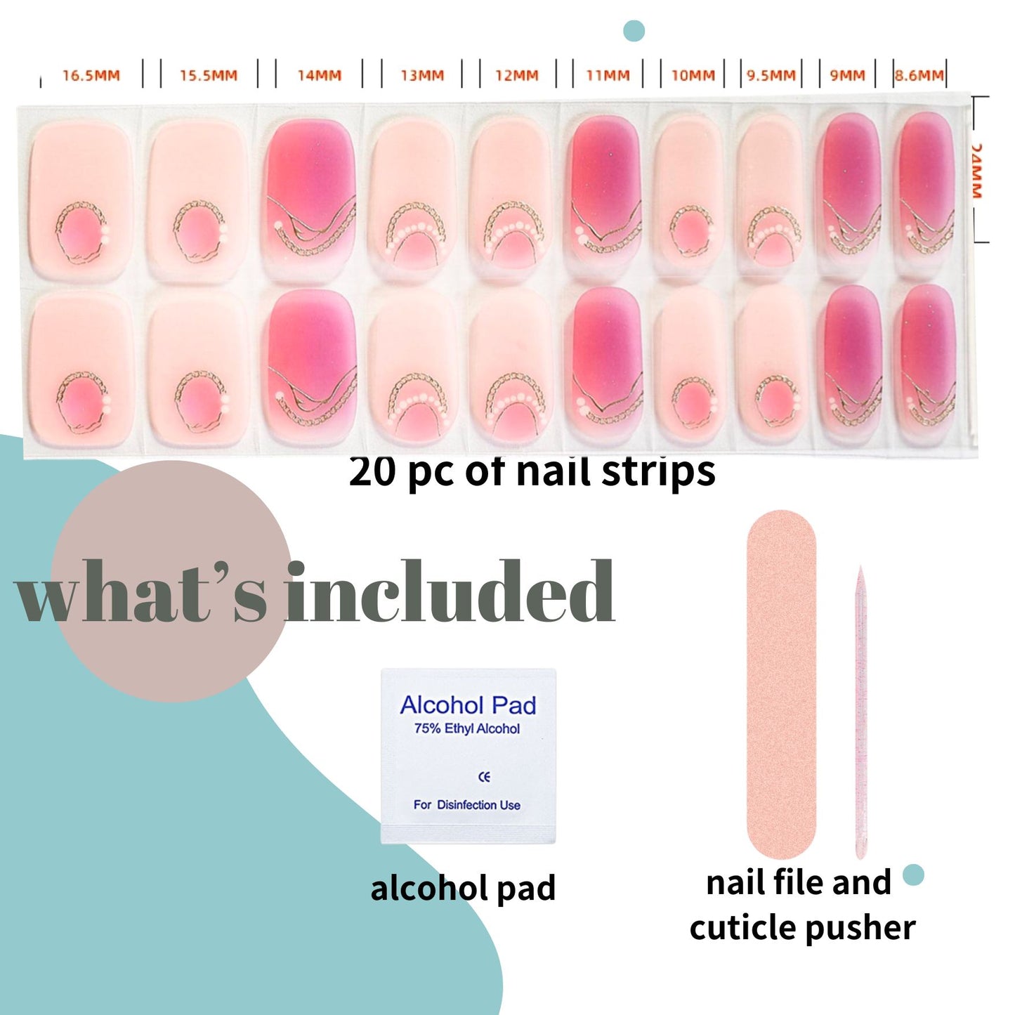 Semi Cured Gel Nail Strips - Princess (In Stock)