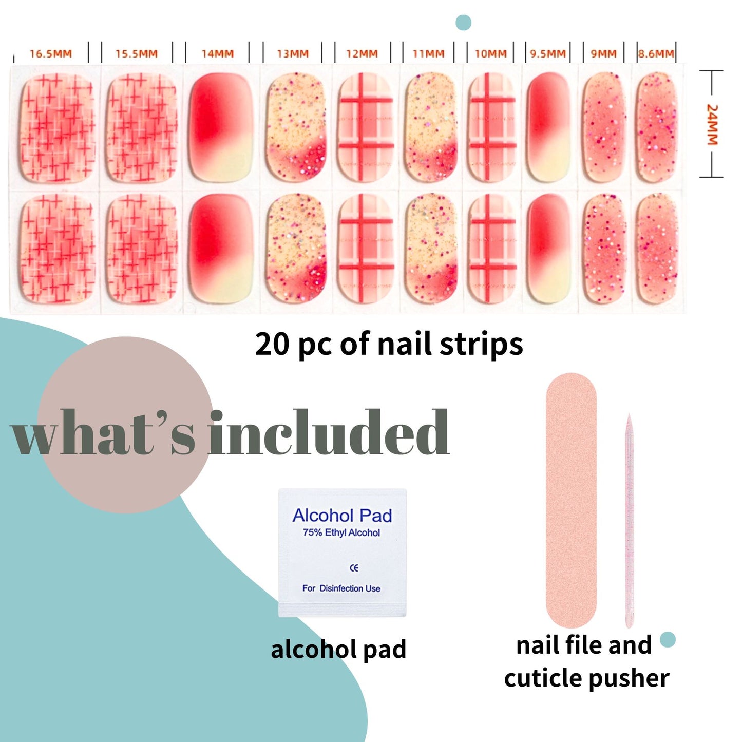 Semi Cured Gel Nail Strips - The Vivid Tweed (In Stock)