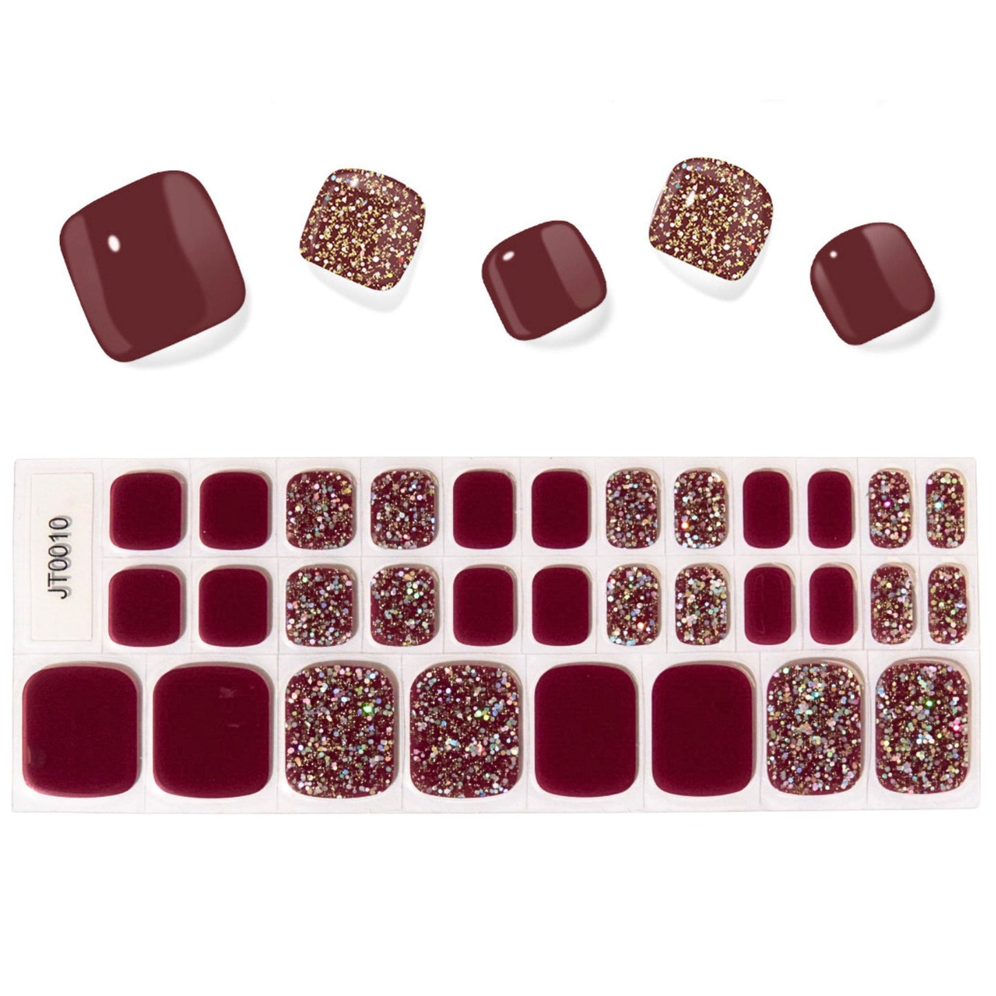 Burgandy (預購) 腳甲 凝膠指甲貼