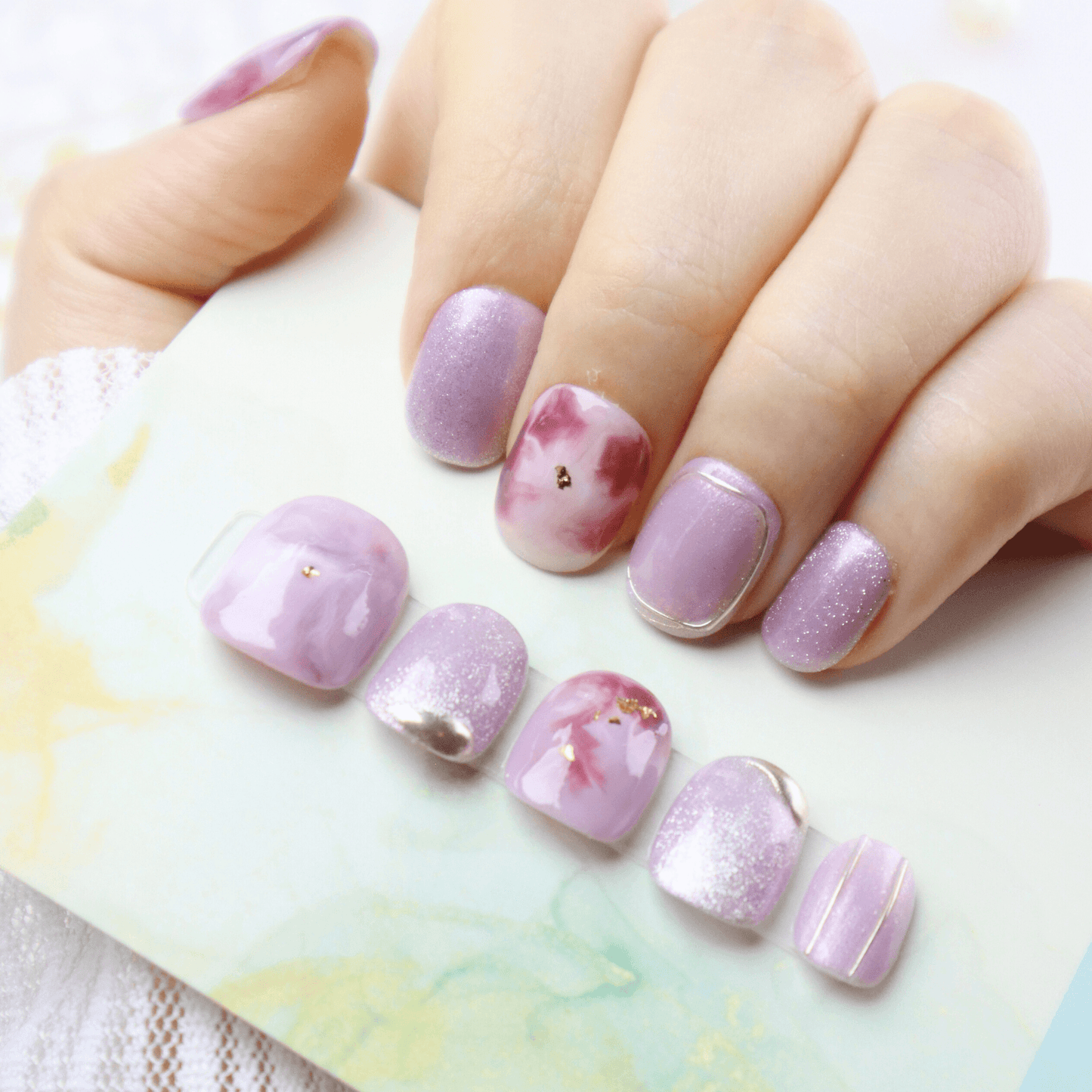The Earthsong - Kunzite Press-on Nails - Alaya Glam
