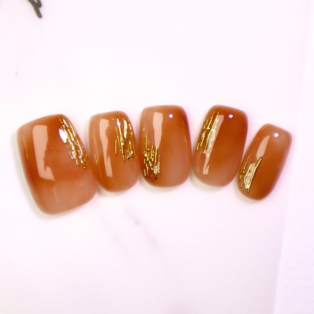 Caramel Glamour Press-on Nails