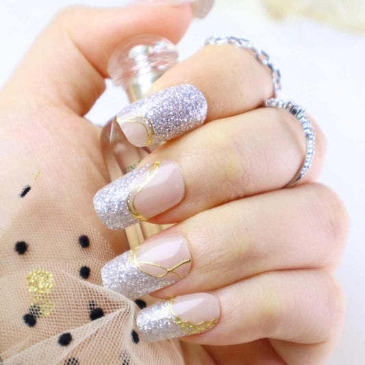 Daylight Gel Nail Strips - Sparkling French