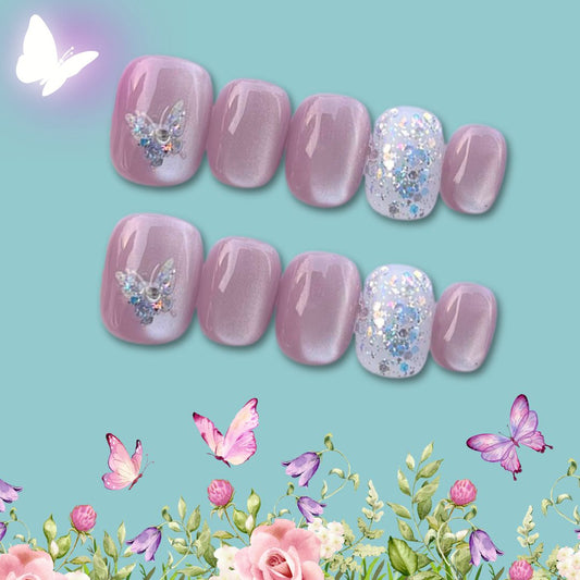 Butterfly Garden Press On Nails