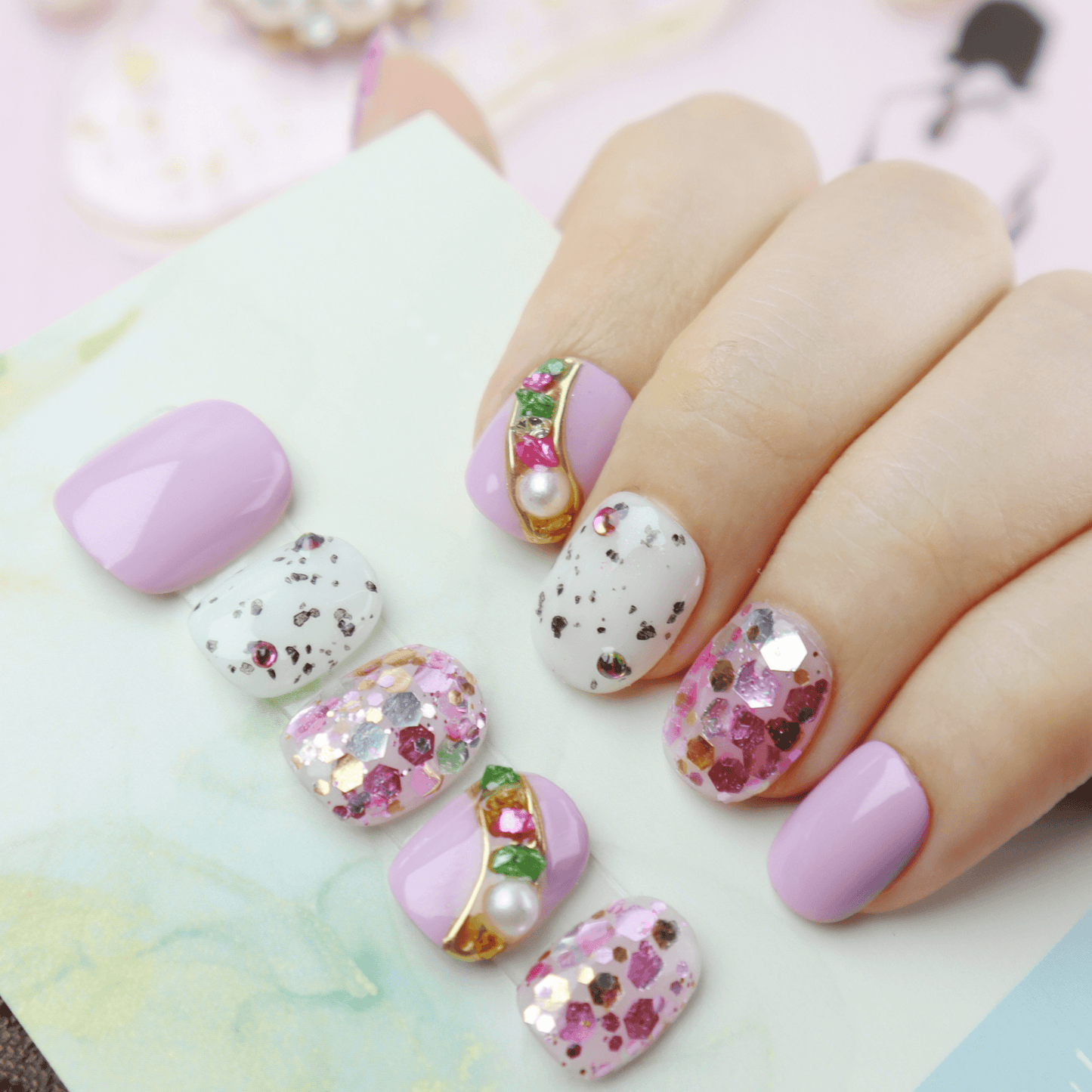 Glamorous - Jewelstone Press-on Nails - Alaya Glam